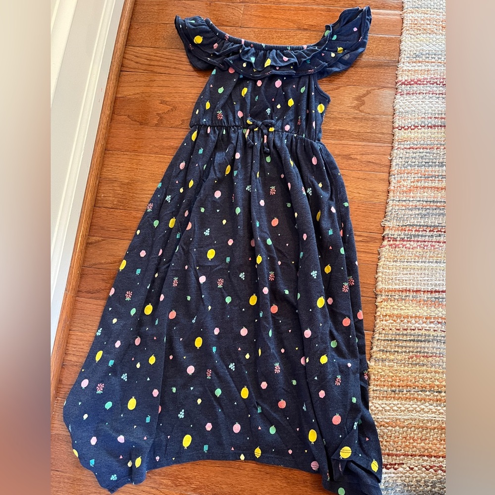 Cat & Jack Girls Summer Maxi Dress, Blue Fruit Size M 7/8
